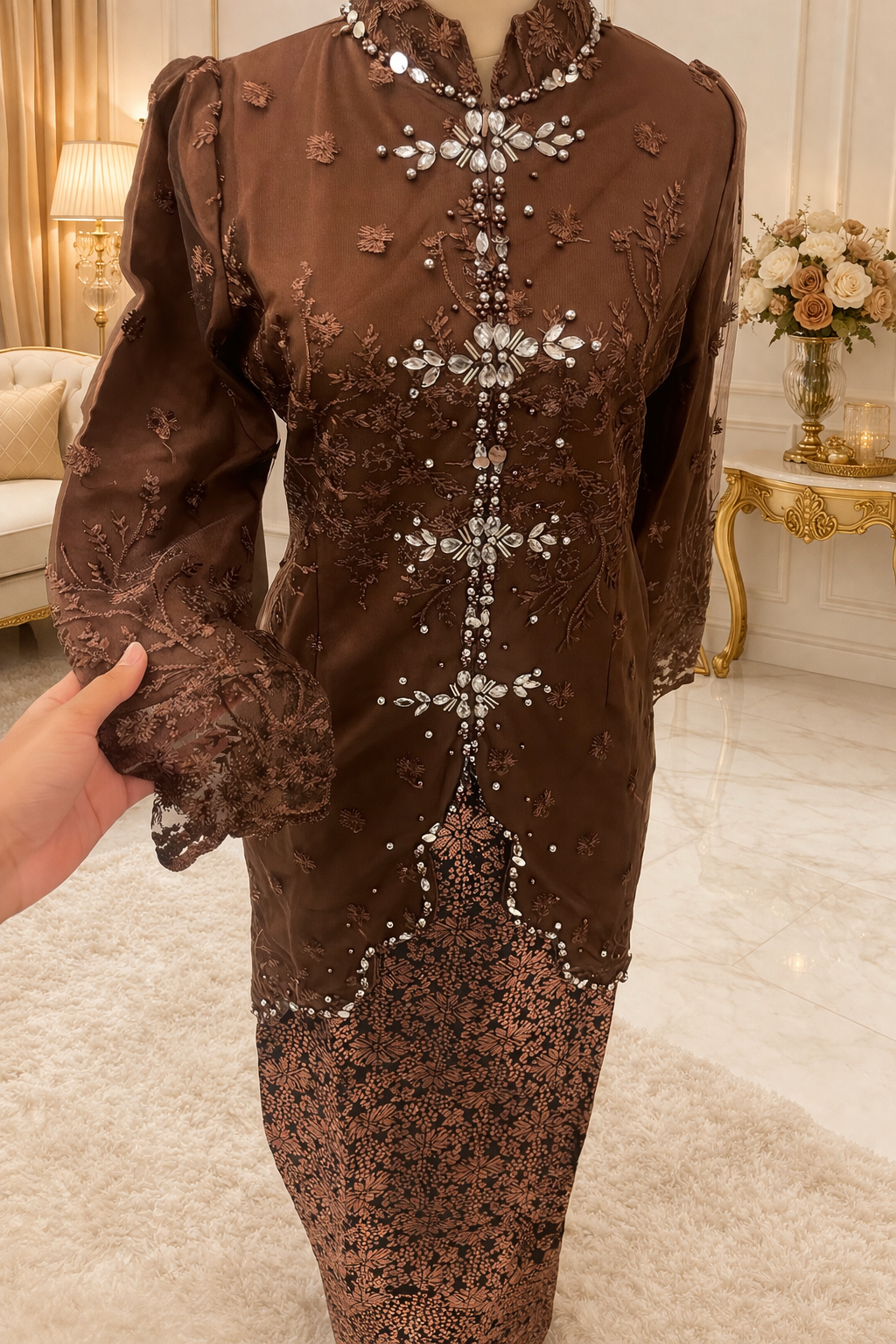 Mawar Luxe Kebaya - Rich Brown
