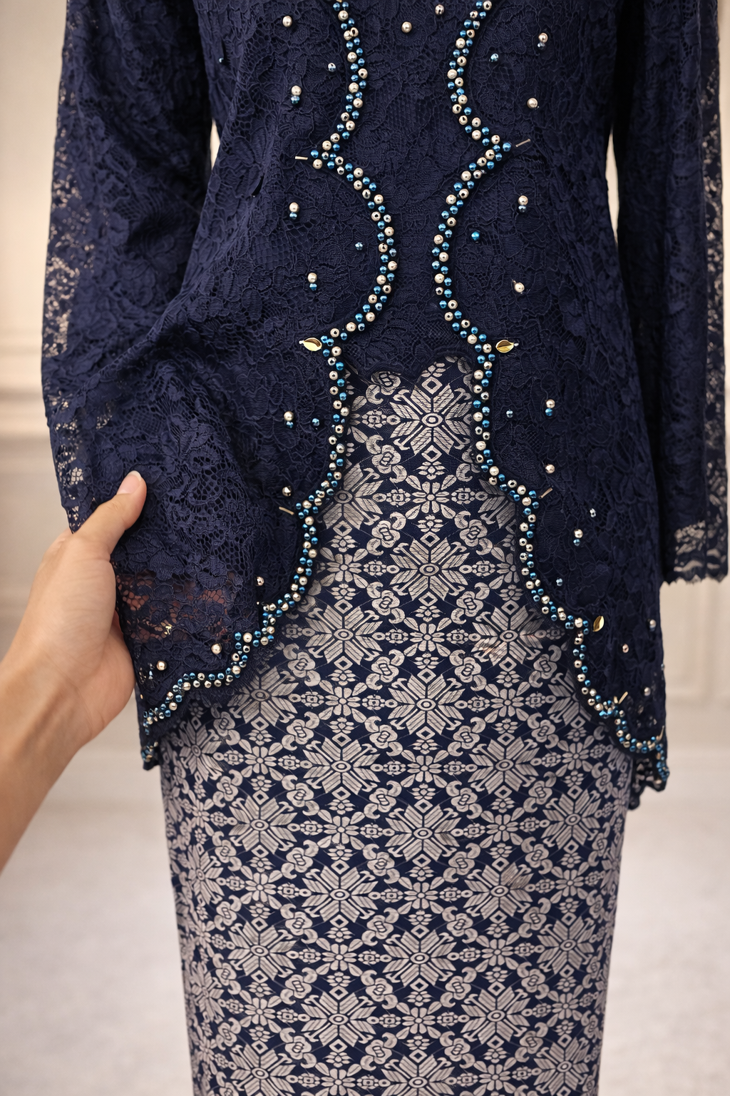 Tyara Luxe Kebaya Set – Midnight Navy