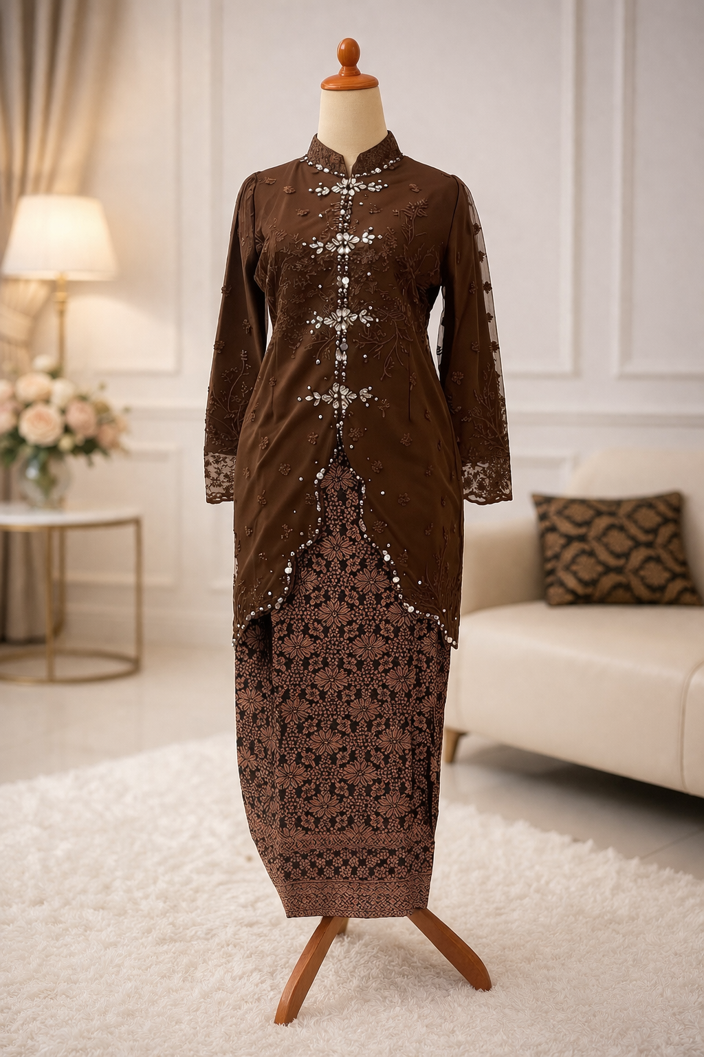 Mawar Luxe Kebaya - Rich Brown