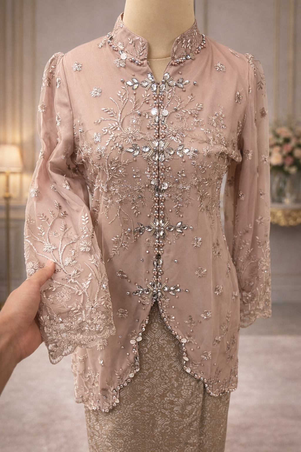 Mawar Luxe Kebaya- Soft Champagne